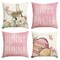 AVOIN colorlife Happy Easter Hunny Bunny Pink Throw Pillow Covers, 18 x 18 Inch Easter Eggs Bunny Spring Cushion Case for Sofa Couch Set of 4